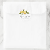 Eenvoudige Italia Lemon Calligraphy Bruidsdiner Ronde Sticker (Tas)