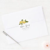 Eenvoudige Italia Lemon Calligraphy Bruidsdiner Ronde Sticker (Envelop)