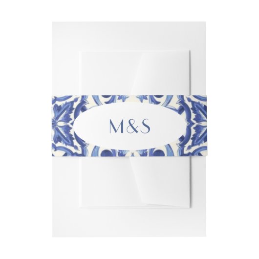 eenvoudige Italiaanse blauwe uitnodiging tailleban Uitnodigingen Wikkel (Voorkant Voorbeeld)