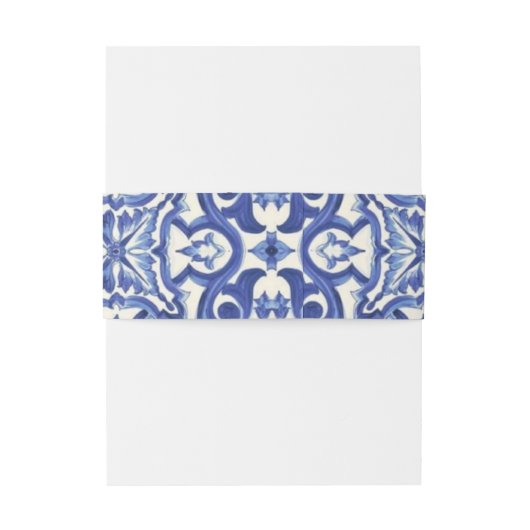 eenvoudige Italiaanse blauwe uitnodiging tailleban Uitnodigingen Wikkel (Achterkant Voorbeeld)