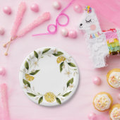 Eenvoudige Italiaanse citroenkran Bride-to-be Borr Papieren Bordje (Feest)