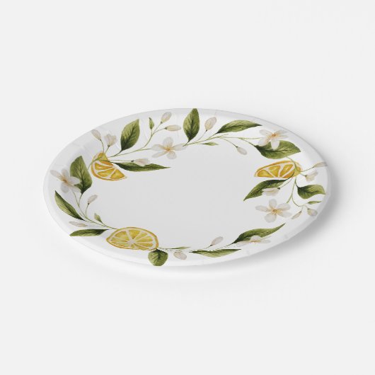 Eenvoudige Italiaanse citroenkran Bride-to-be Borr Papieren Bordje (Gekanteld)