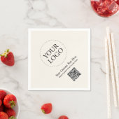 Eenvoudige Ivoor Aangepaste Zakelijke Logo QR Code Servet (Insitu)