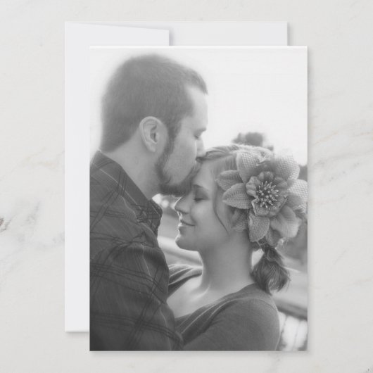 Eenvoudige Ivoor bruiloft uitnodiging (Achterkant)