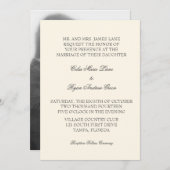 Eenvoudige Ivoor bruiloft uitnodiging (Voorkant / Achterkant)