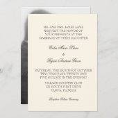 Eenvoudige Ivoor bruiloft uitnodiging (Voorkant / Achterkant)