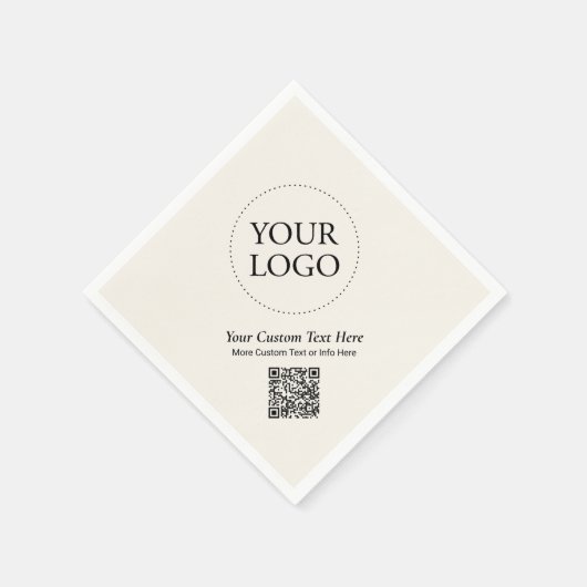 Eenvoudige Ivoor Custom Business Logo QR Code Servet (Hoek)