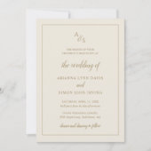 Eenvoudige Ivoor Goud Monogram Formele Elegante Hu Kaart (Voorkant)