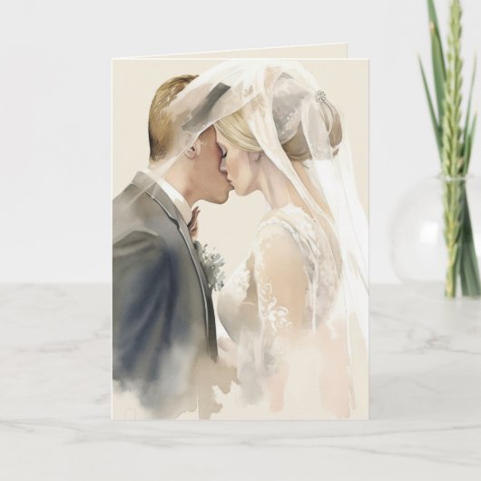 Eenvoudige ivoor grijs wit paar foto bruiloft (Voorkant)