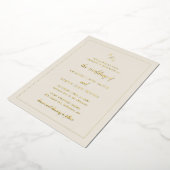 Eenvoudige Ivoor Monogram Formele Elegante Bruilof Folie Uitnodiging (Gedraaid)