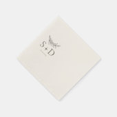 Eenvoudige Ivoor Monogrammed Bruiloft Servetten (Hoek)