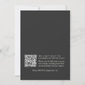 Eenvoudige Ivoren Klassieke QR Code Trouw Kaart (Achterkant)