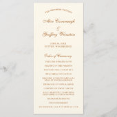 Eenvoudige ivoren koper elegante bruiloft programmakaart (Voorkant)