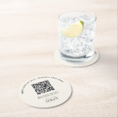 Eenvoudige Ivory Business Logo QR Code Promotie Ronde Kartonnen Onderzetter (Insitu)