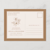 Eenvoudige Ivory Gold Anemone Art Floral Save the Aankondigingskaart (Achterkant)