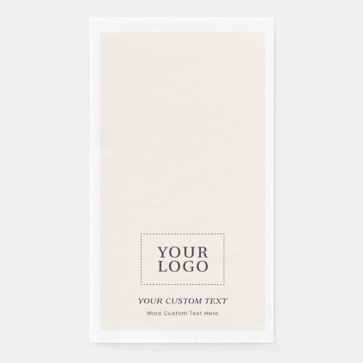 Eenvoudige Ivory Grey Custom Business Logo Promoti Servet (Voorkant)