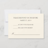 Eenvoudige Ivory Wedding RSVP Kaartje (Voorkant)
