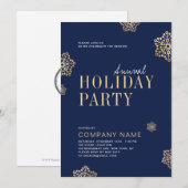 Eenvoudige jaarlijkse uitnodiging voor Snowflakes- (Voorkant / Achterkant)