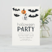 Eenvoudige Jack of Lantern Halloween Party Uitnodi Kaart (Staand voorkant)