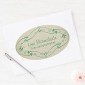 Eenvoudige Jam Marmalade Rustiek Linnen Ovale Sticker (Envelop)