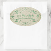 Eenvoudige Jam Marmalade Rustiek Linnen Ovale Sticker (Tas)