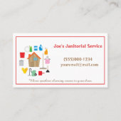 Eenvoudige Janitorial Cleaning Service Visitekaartje (Voorkant)