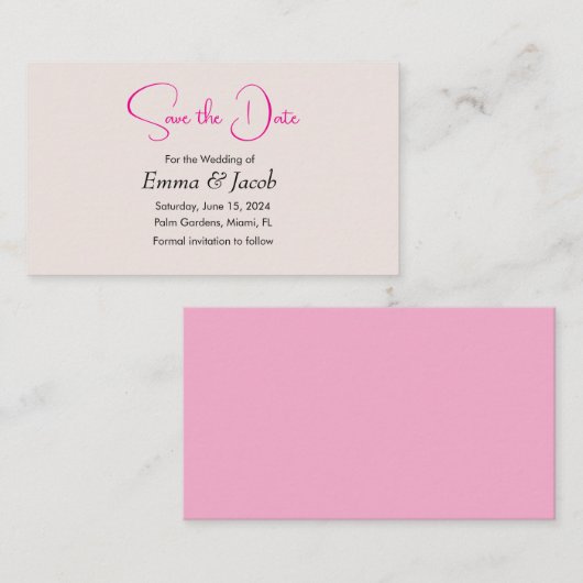 Eenvoudige Japanse kersenbloesem Bewaar de datumka Informatiekaartje (Voorkant / Achterkant)