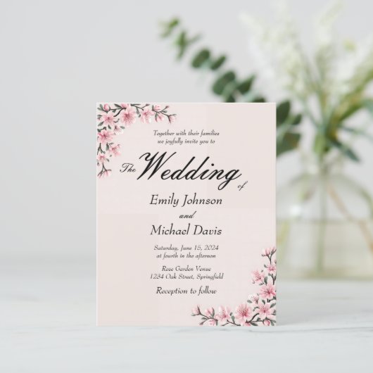 Eenvoudige Japanse kersenbloesem bruiloft (Staand voorkant)