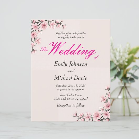 Eenvoudige Japanse kersenbloesem bruiloft (Staand voorkant)