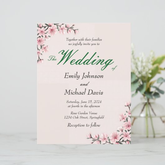 Eenvoudige Japanse kersenbloesem bruiloft (Staand voorkant)