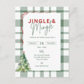 Eenvoudige Jingle & Mingle kerstfeest uitnodiging Briefkaart (Voorkant)