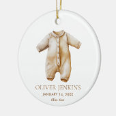 Eenvoudige Jongen Eerste Kerstmis met Geboorte Sta Keramisch Ornament (Links)