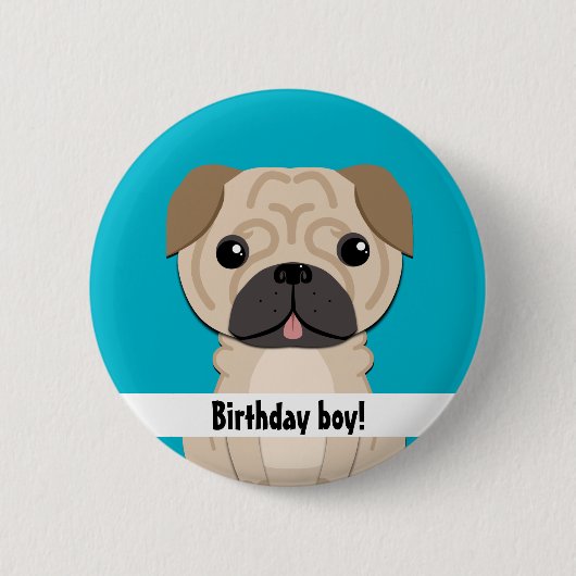Eenvoudige jongen van Birthday Ronde Button 5,7 Cm (Voorkant)