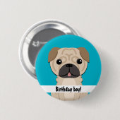 Eenvoudige jongen van Birthday Ronde Button 5,7 Cm (Voorkant /achterkant)