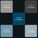 Eenvoudige Jongens Cool Waterdichte Kleding Naam Labels<br><div class="desc">Deze super simpele,  moderne kledinglabels zijn zowel waterdicht als wasmachinebestendig. Ze maken het labelen en het bijhouden van je persoonlijke spullen veilig tegen verlies. Ontworpen door Stacey Meacham met een reeks blauwe en grijze tinten.</div>