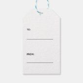 Eenvoudige JOY Black en Copper Minimalist Holiday Cadeaulabel (Achterkant)