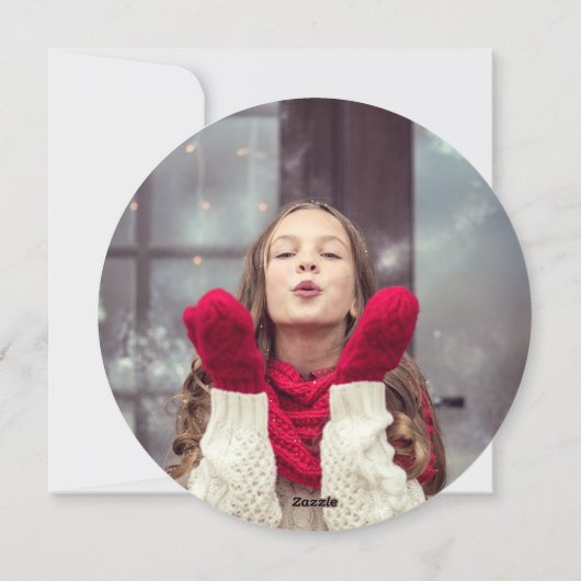 Eenvoudige Joy Circle vakantie fotokaart Feestdagenkaart (Achterkant)