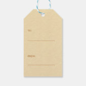 Eenvoudige JOY Copper Metallic minimalist Holiday  Cadeaulabel (Achterkant)