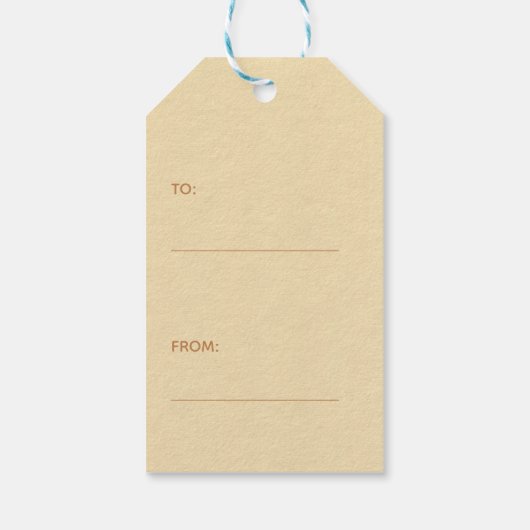 Eenvoudige JOY Copper Metallic minimalist Holiday  Cadeaulabel (Achterkant)