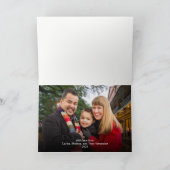 Eenvoudige Joy-foto, rood en wit, Kerstmis Feestdagen Kaart (Binnen)