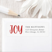 Eenvoudige Joy Holiday Return-adreslabels Etiket (Insitu)