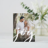 Eenvoudige Joy-kerstfoto Briefkaart (Staand voorkant)