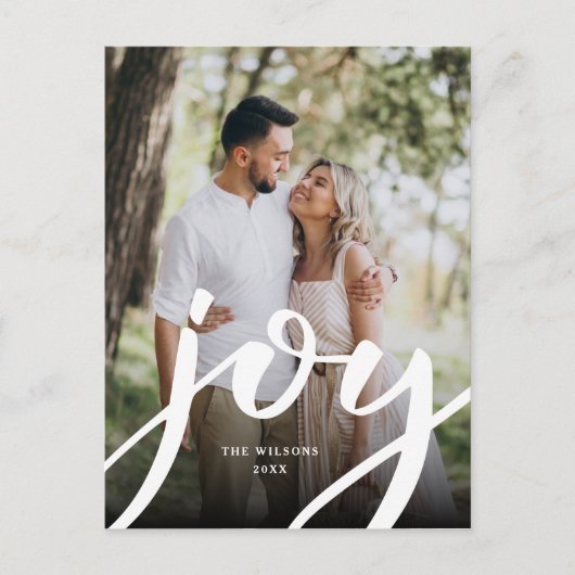 Eenvoudige Joy-kerstfoto Briefkaart (Voorkant)