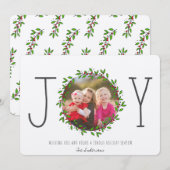 Eenvoudige Joy Krans Kraft Papier Kerstfoto Feestdagenkaart (Voorkant / Achterkant)