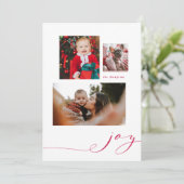Eenvoudige joy Multi-Photo Holiday Card Kaart (Staand voorkant)