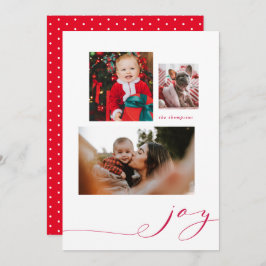 Eenvoudige joy Multi-Photo Holiday Card Kaart