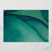 Eenvoudige JOY op Abstracte groene foto Folie Feestdagenkaart (Achterkant)