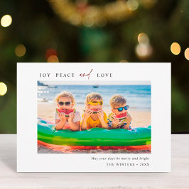 Eenvoudige Joy Peace Love Foto Landscape Feestdagenkaart