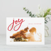 Eenvoudige Joy Red- en White-Feestdagen fotokaart Feestdagenkaart (Staand voorkant)
