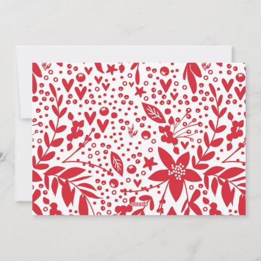 Eenvoudige Joy Red- en White-Feestdagen fotokaart Feestdagenkaart (Achterkant)